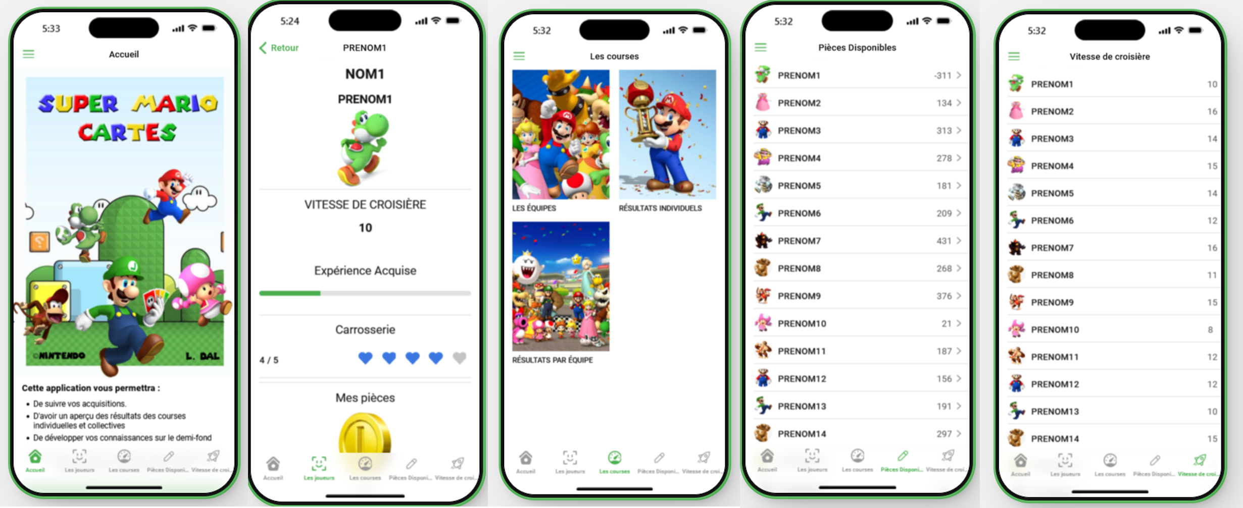 Aperçu Application Glide Prof